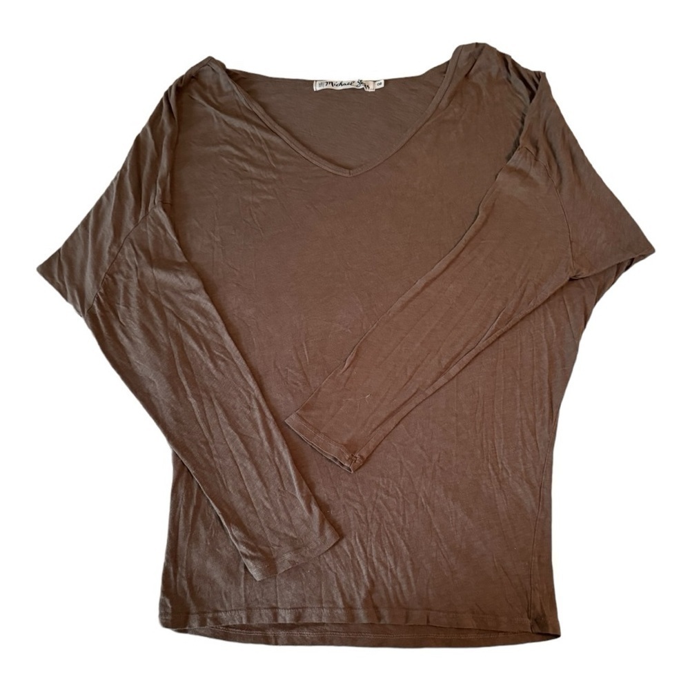 Michael Stars Dolman Long Sleeve Tee, Light Brown, One Size